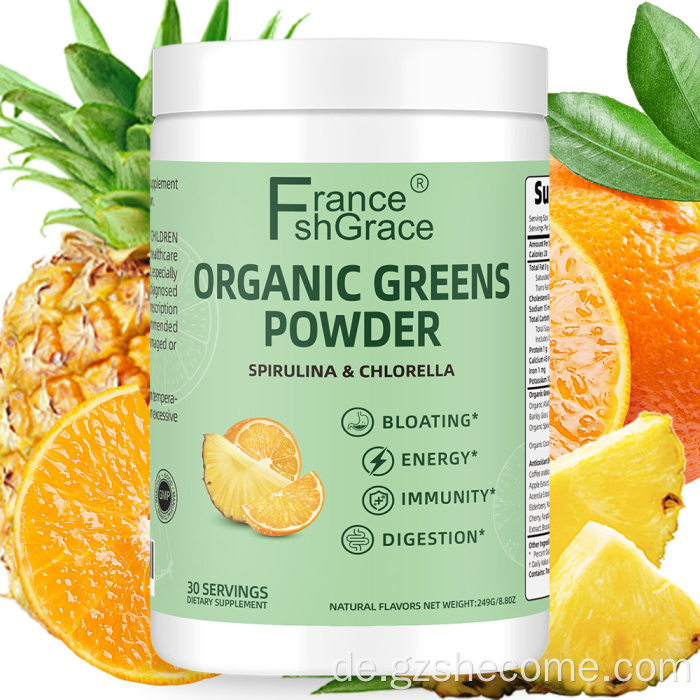 Bio-Shecome Greens-Pulver unterstützt die Verdauung und die Darmgesundheit